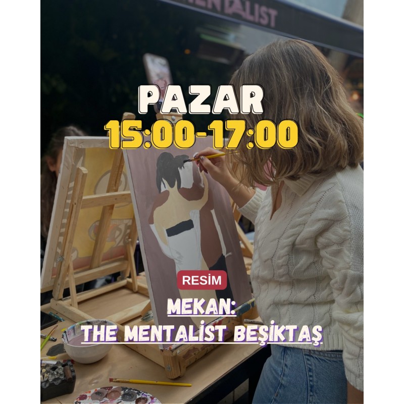 7 Mayıs Pazar 15:00 - 17:00 Resim Workshopu Mentalist Pub